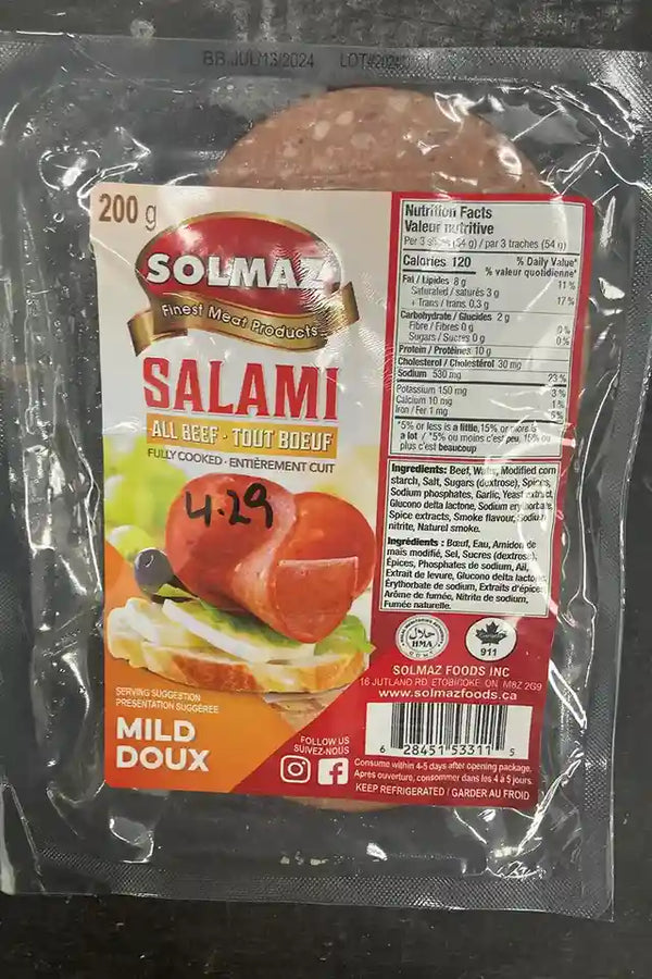 Solmaz Beef Salami (Fully Cooked)